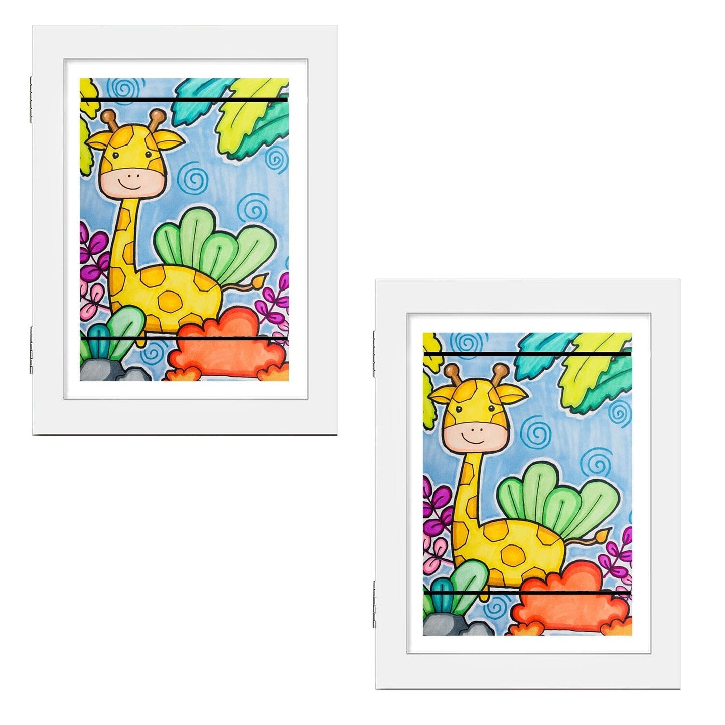 Skorter | 2-Piece: Kids Art Frame Front Opening Wood Picture Frame