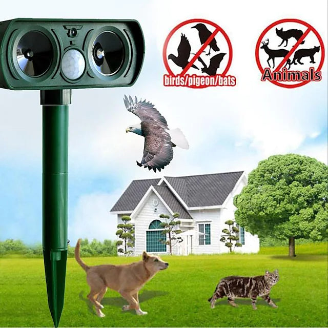 Skorter | 2-piece: Outdoor solar-powered ultrasonic pest repeller