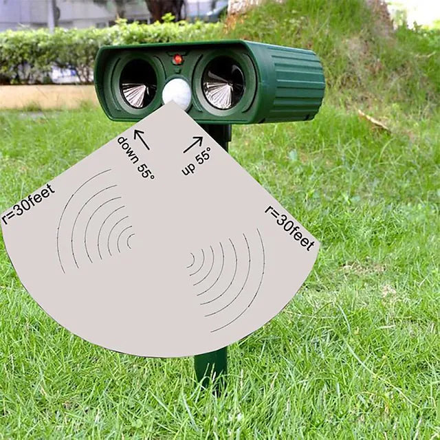 Skorter | 2-piece: Outdoor solar-powered ultrasonic pest repeller