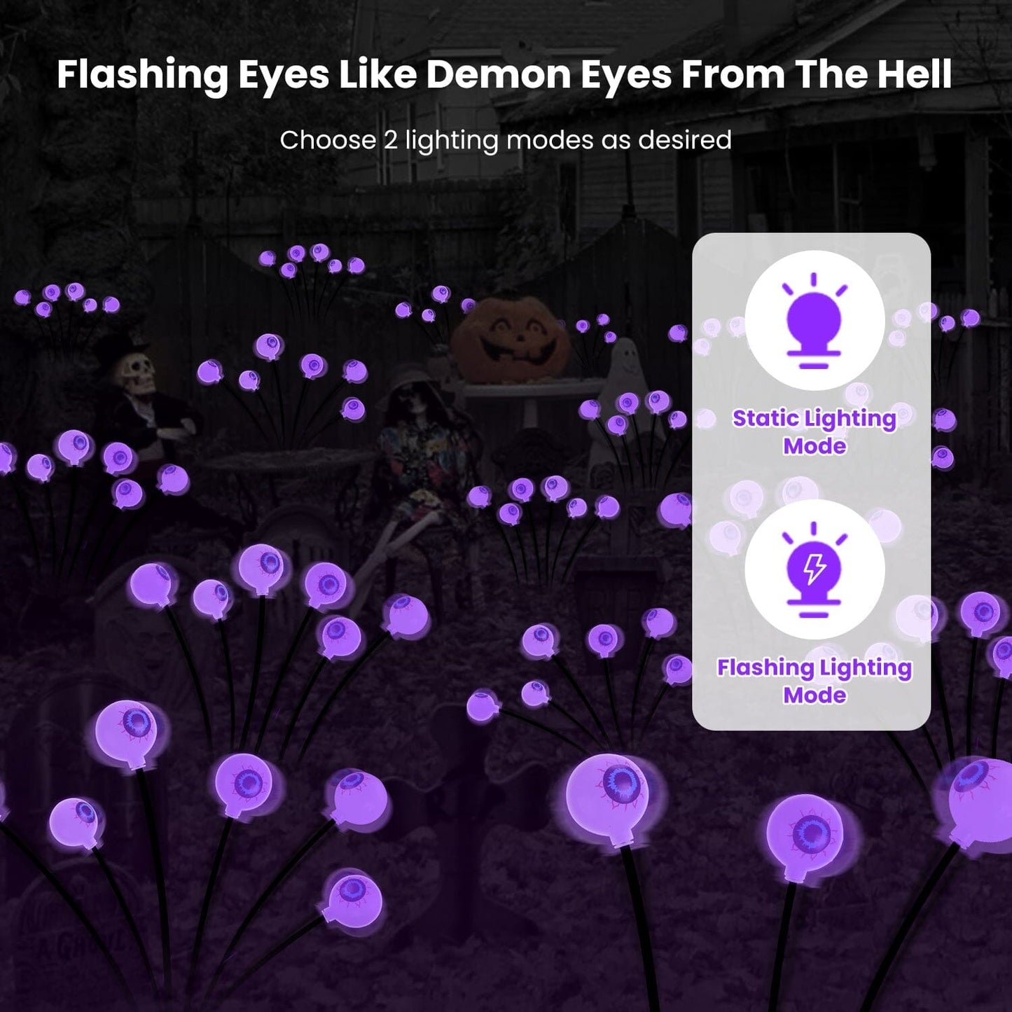 Skorter | 2-Pieces: Solar Scary Eye Light Halloween Decoration Swinging Light