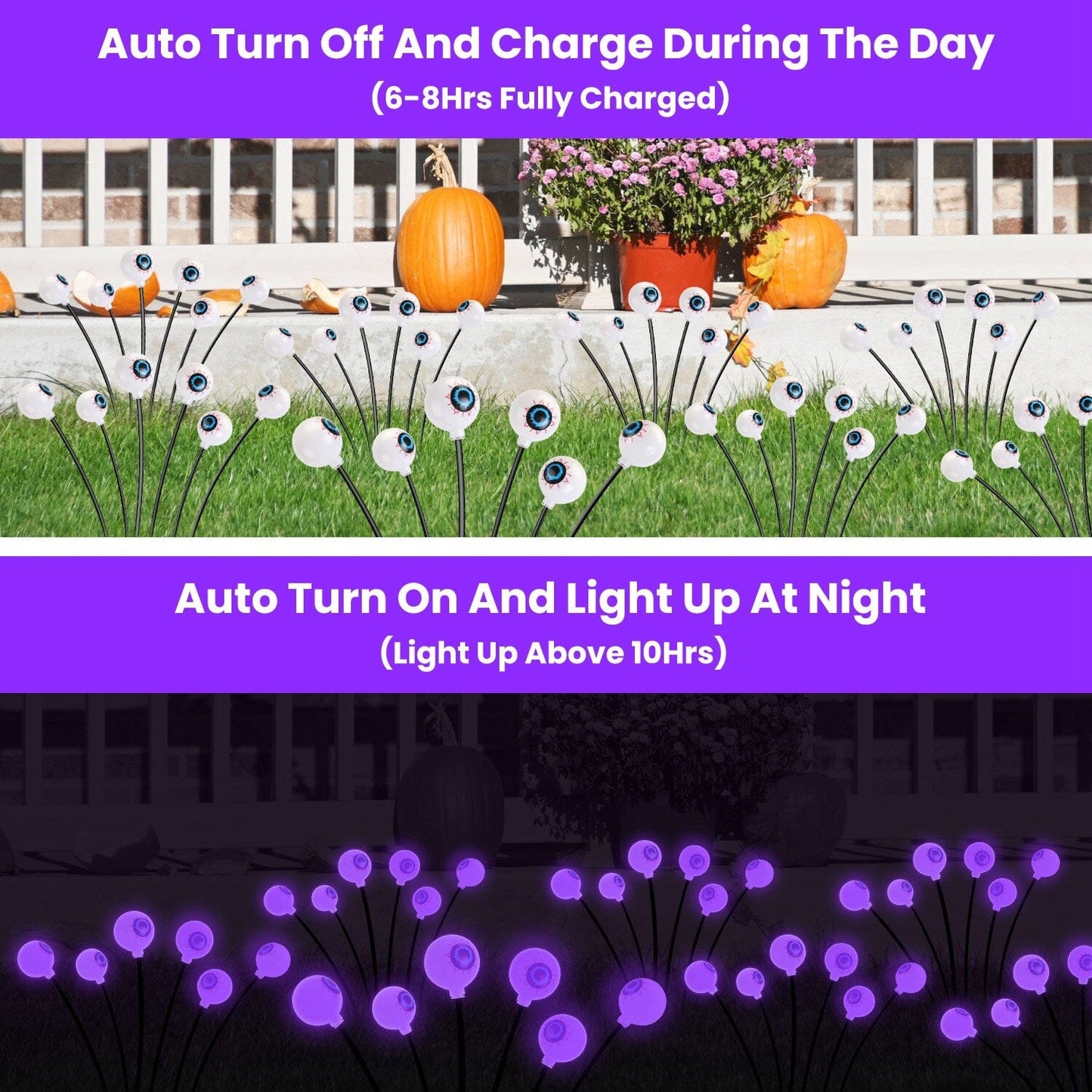 Skorter | 2-Pieces: Solar Scary Eye Light Halloween Decoration Swinging Light