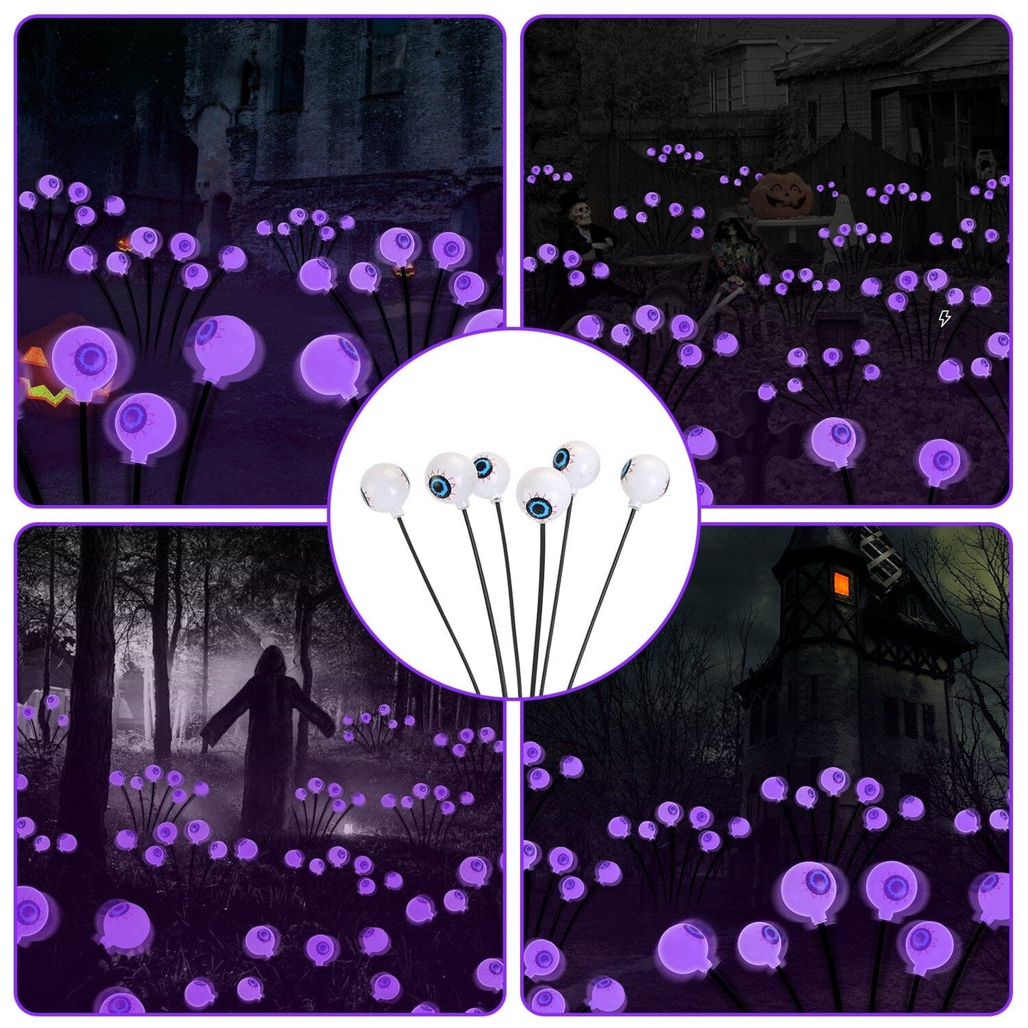Skorter | 2-Pieces: Solar Scary Eye Light Halloween Decoration Swinging Light