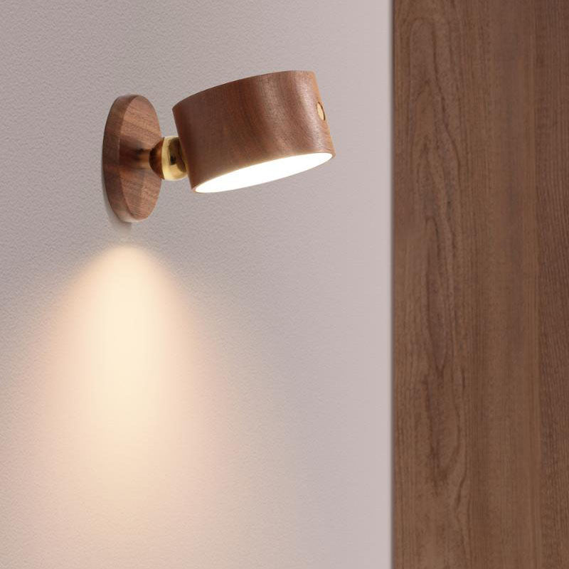 Skorter | Minimalistic Wood USB rechargeable Touch Magnet LED Night Wall Scone Lamp Light