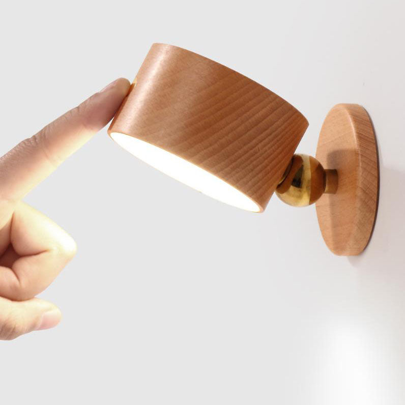 Skorter | Minimalistic Wood USB rechargeable Touch Magnet LED Night Wall Scone Lamp Light