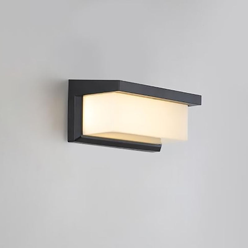 Skorter | Modern Minimalist Solar Rectangle PC LED Outdoor Wall Light Lamp For Outdoor Patio