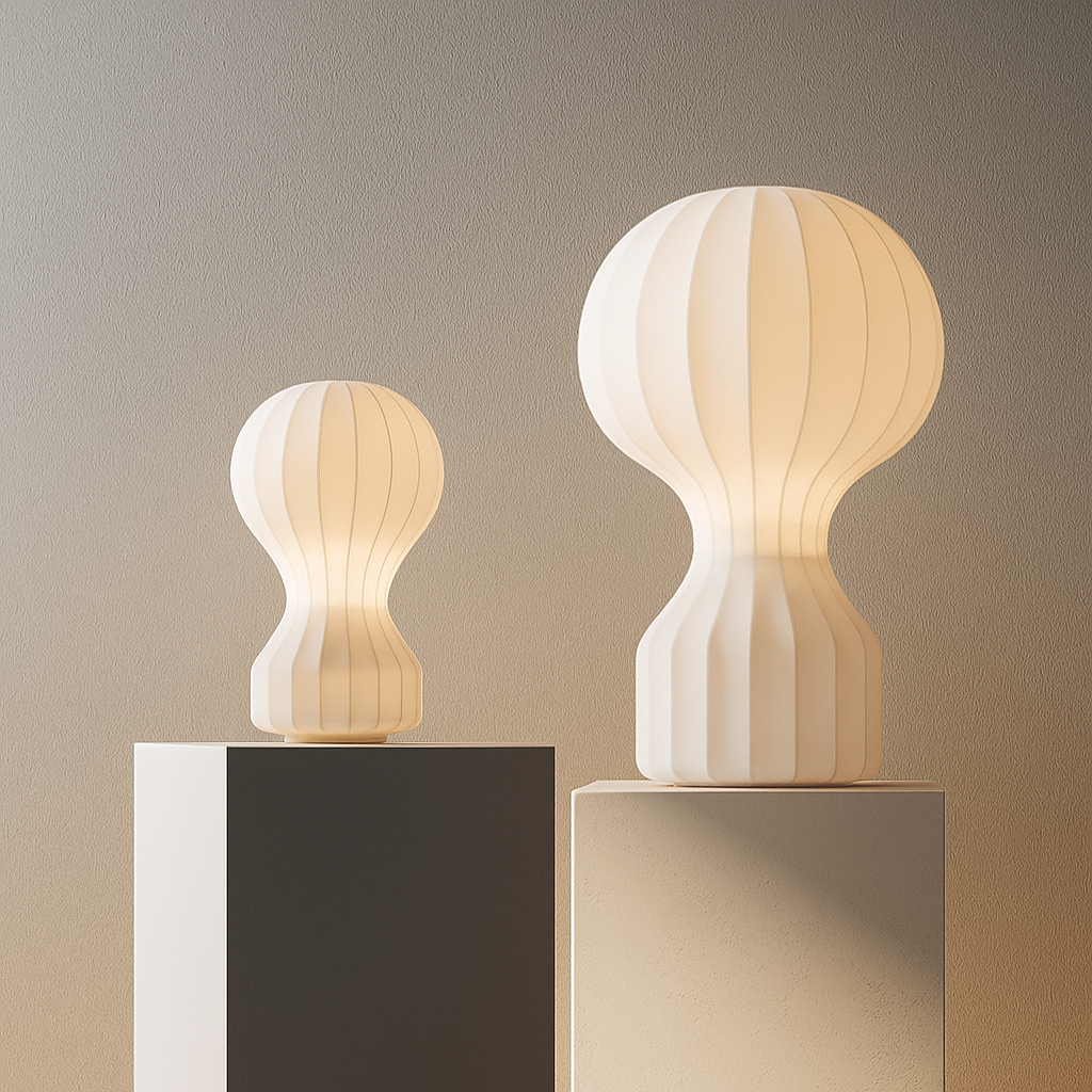 Skorter | Silka | Wabi Sabi Silk Table Lamp – Warm LED Light