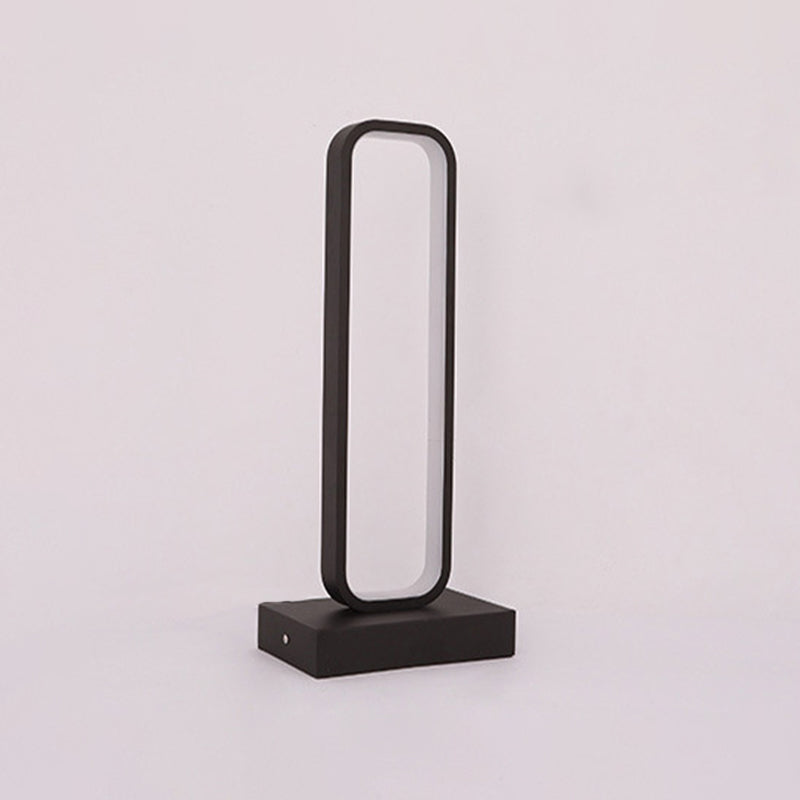 Skorter | SimpleLED - Black Metal Nightstand Lamp with Rounded Rectangular Shape