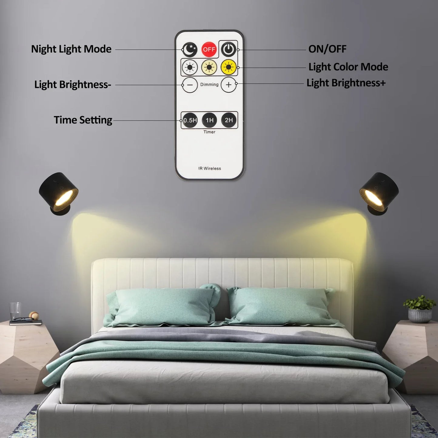 Skorter | Touch Controlled LED Wall Lamp Rechargeable