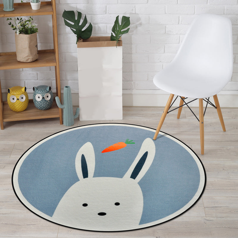 Skorter | Cartoon Animal Drawing Print Rug Multicolor Polypropylene Rug Machine washable Non-slip backing Stain-resistant rug for children's room