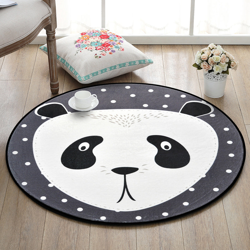Skorter | Creative Cartoon Area Rug Multi Colors Animals with Dotted Background Carpet Washable Pet Friendly Non-Slip Rug for Children's Room