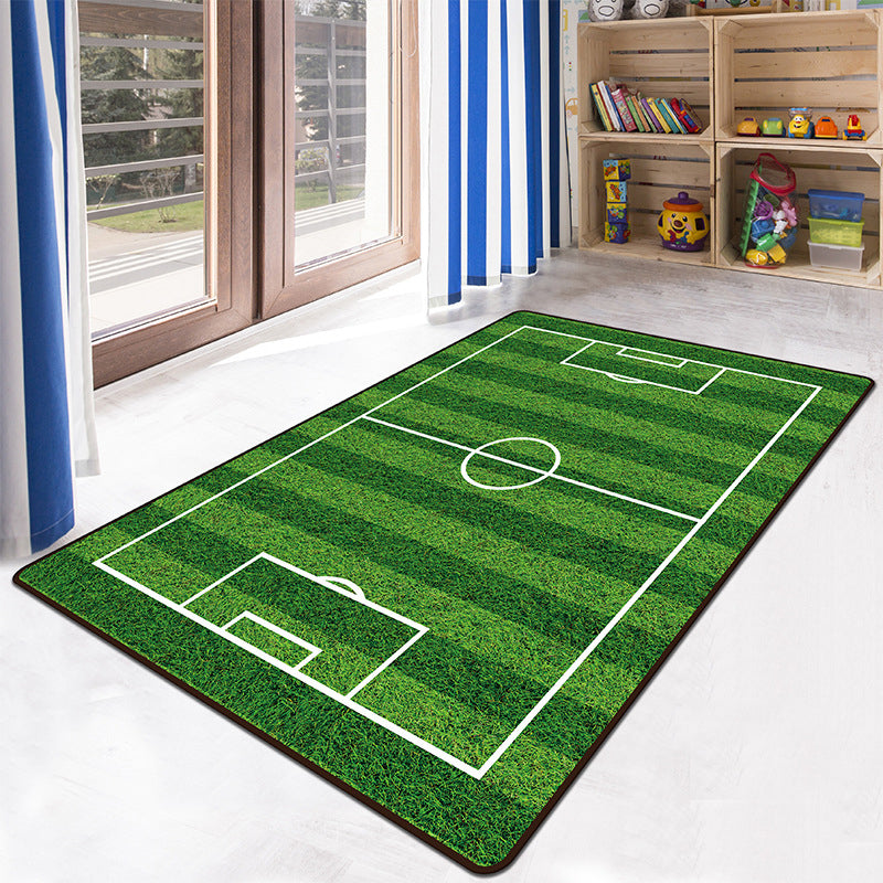 Skorter | Educational Multicolor Zoo Print Rug Synthetic Cartoon Rug Non-Slip Play Mat for Children