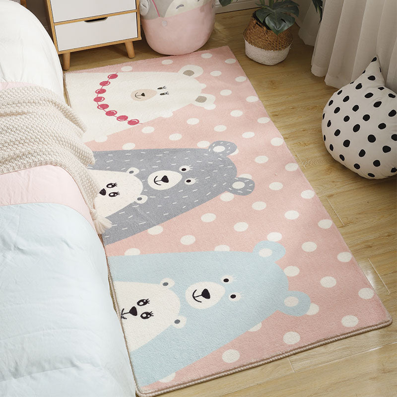 Skorter | Babyish Multicolor Animal Rug Cotton Cartoon Rug Washable Non-Slip Stain-Resistant Rug for Kids