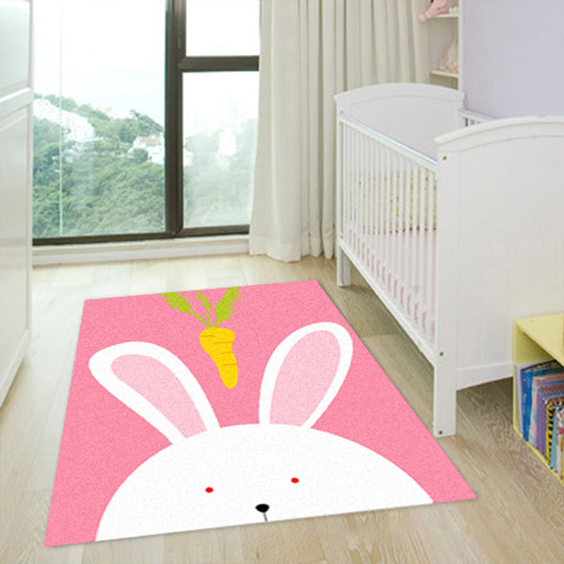 Skorter | Cartoon Kindergarten Area Rug Multi Colored Animal Pattern Rug Polypropylene Non-Slip Backing Pet-Friendly Washable Rug