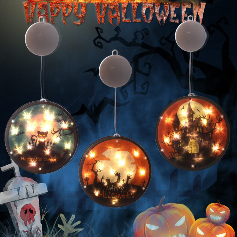 Skorter | Halloween Ghost Colorful Fabric 1-Light Battery LED Adhesive Pendant Lights String