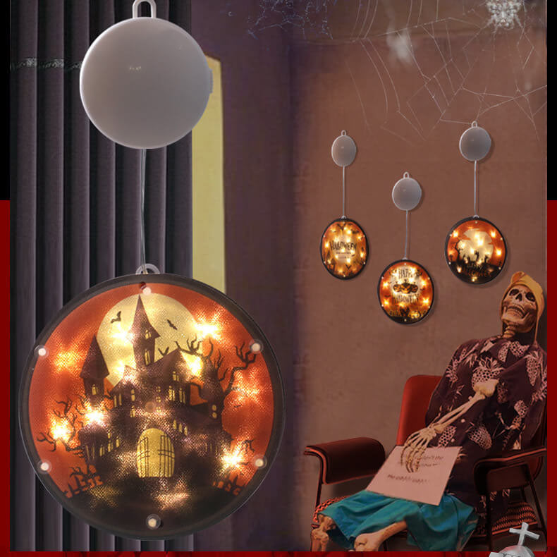 Skorter | Halloween Ghost Colorful Fabric 1-Light Battery LED Adhesive Pendant Lights String