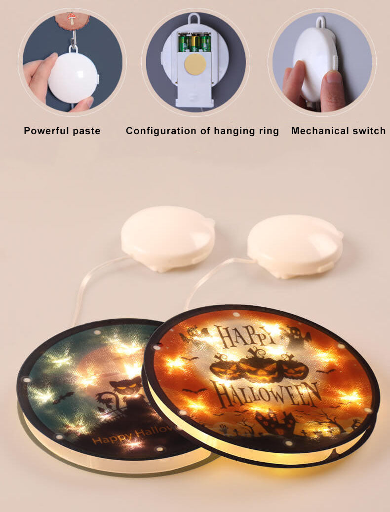 Skorter | Halloween Ghost Colorful Fabric 1-Light Battery LED Adhesive Pendant Lights String