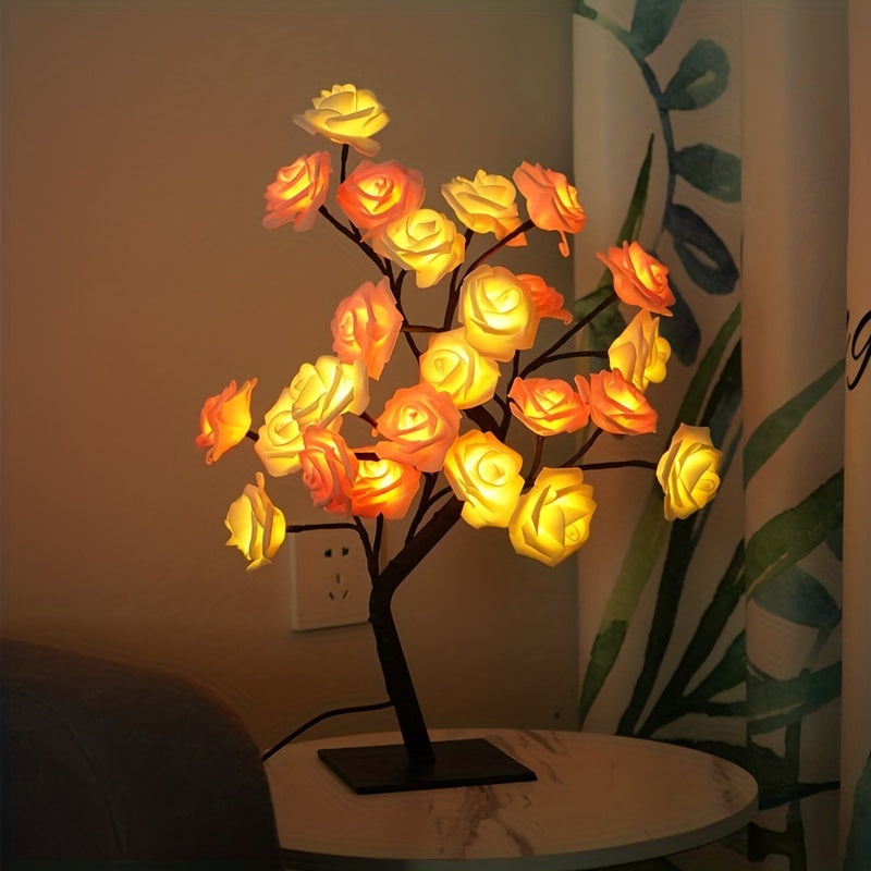 Skorter | RozenLight - LED Flower Table Lamp with USB, Mood Light