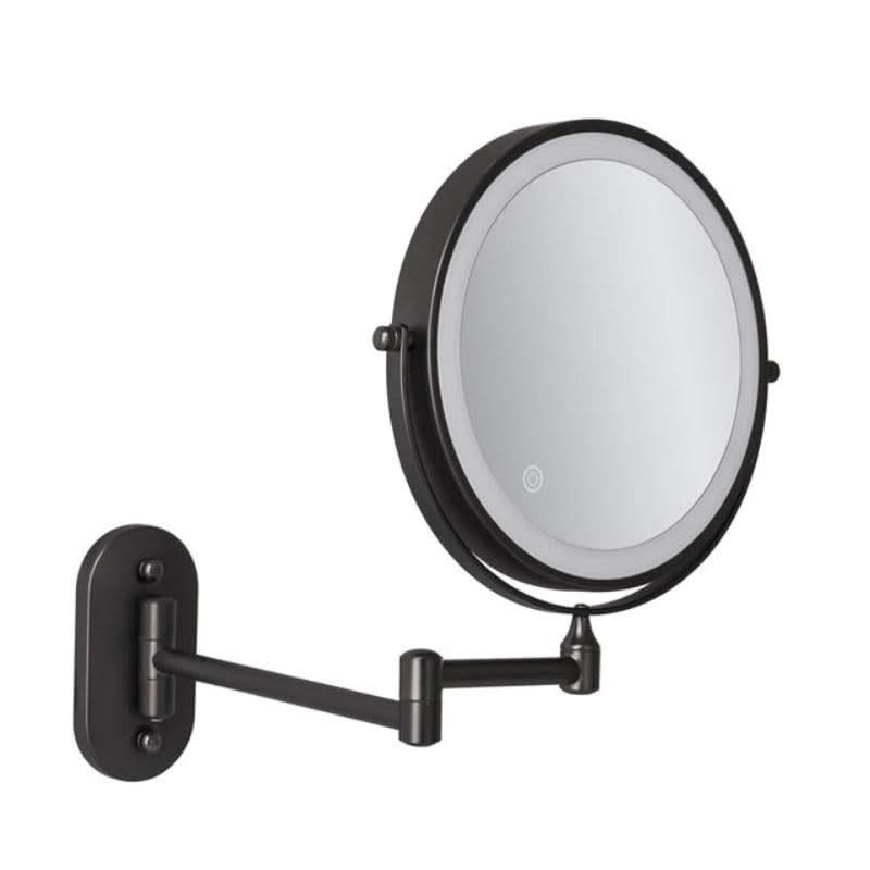 Skorter | Black LED Rechargeable Makeup Mirror – 3-Color Light