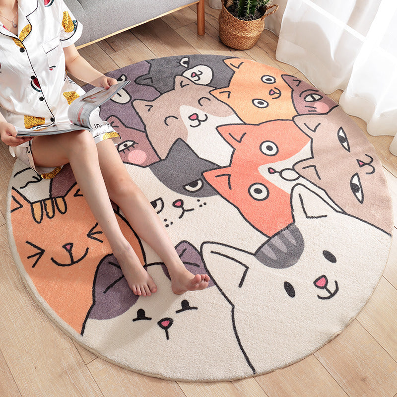 Skorter | Beautiful Cartoon Printed Carpet Multi-Colored Lambswool Area Rug Washable Non-Slip Area Rug for Children's Room
