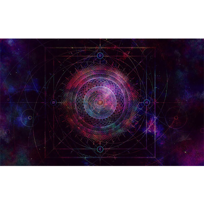 Skorter | Calming Kids Rug Multicolor 3D Starry Sky Pattern Rug Polypropylene Non-slip Machine Washable Rug