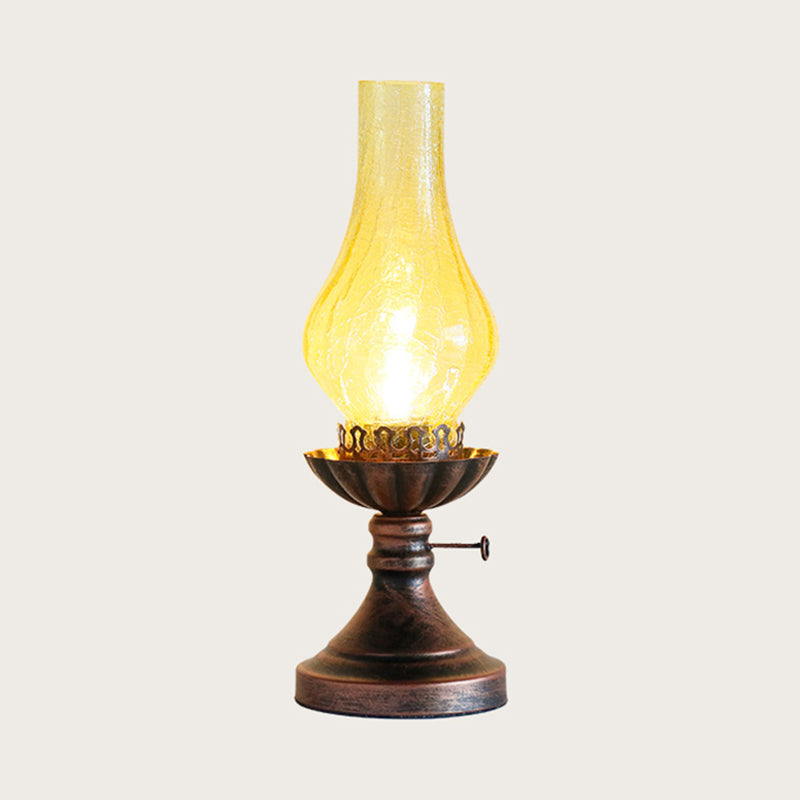 Skorter | GlowThijs - Retro Nightstand Lamp with Craykle Glass Shade