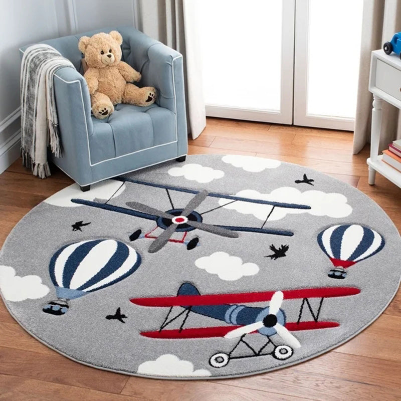 Skorter | Colorful Cartoon Rug Polyester Lovable Indoor Carpet Easy Care Pet-friendly Area Rug for Kids