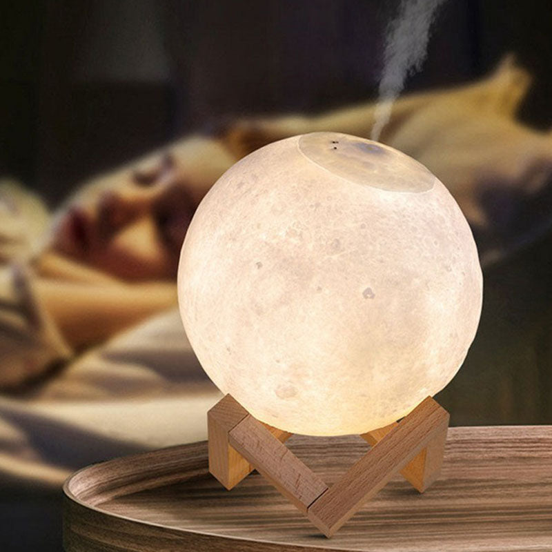 Skorter | Nordic Creative Moonlight Table Lamp - White Night Light with Wooden Base