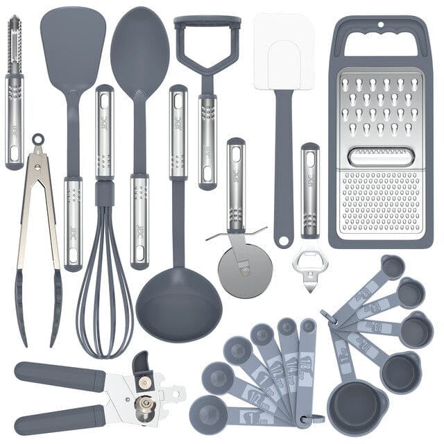 Skorter | 23 Pieces: Lux Decor Collection Stainless Steel Nylon Kitchen Utensil Set