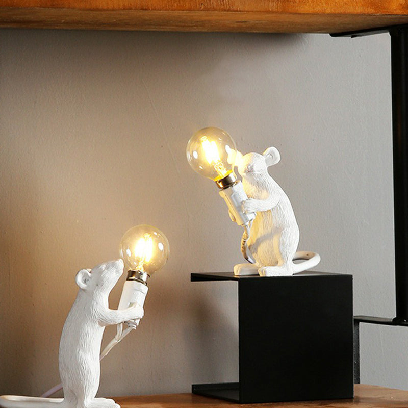 Skorter | Mini Mouse Shaped Table Lamp - Resin 1-Light Bedroom Night Light for Kids