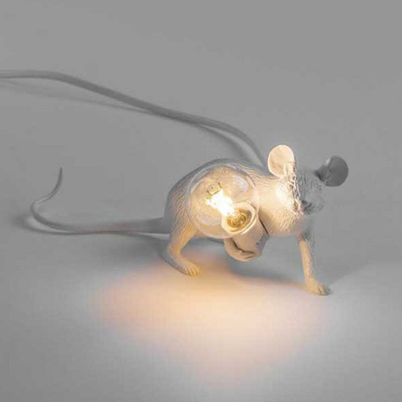Skorter | Mini Mouse Shaped Table Lamp - Resin 1-Light Bedroom Night Light for Kids