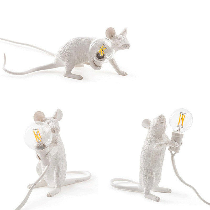 Skorter | Mini Mouse Shaped Table Lamp - Resin 1-Light Bedroom Night Light for Kids