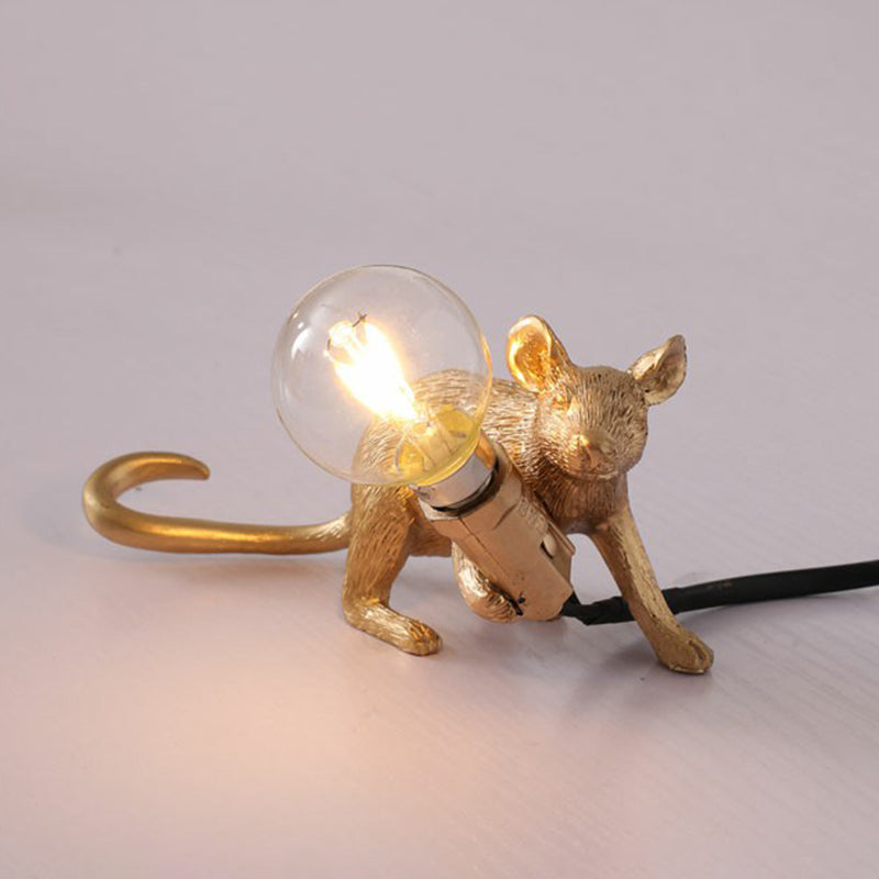 Skorter | Children's Style Mouse Shaped Table Lamp - Resin 1-Light Night Light for Bedroom