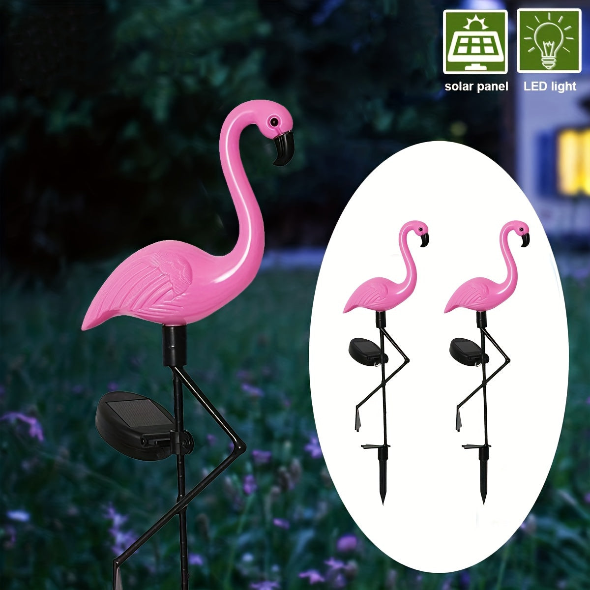 Skorter | SolarFlamingo - Pink Flamingo Garden Lighting with Solar Energy, Decorative Outdoor Lighting