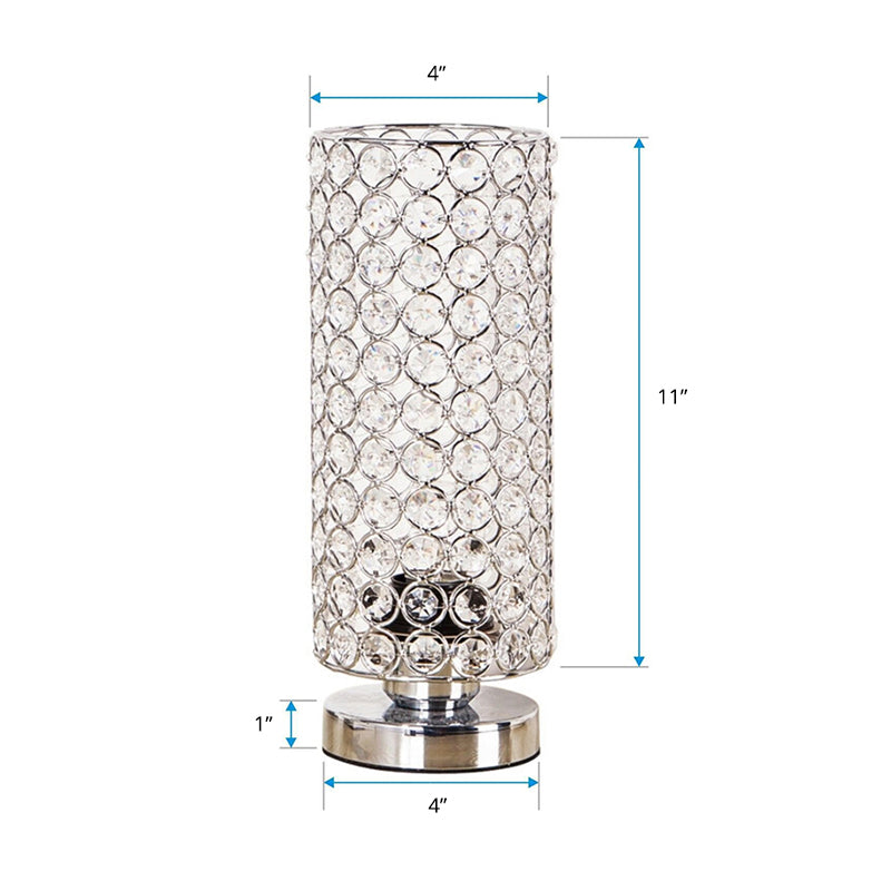 Skorter | Crystal Table Lamp - Modern Night Light with Chrome Finish