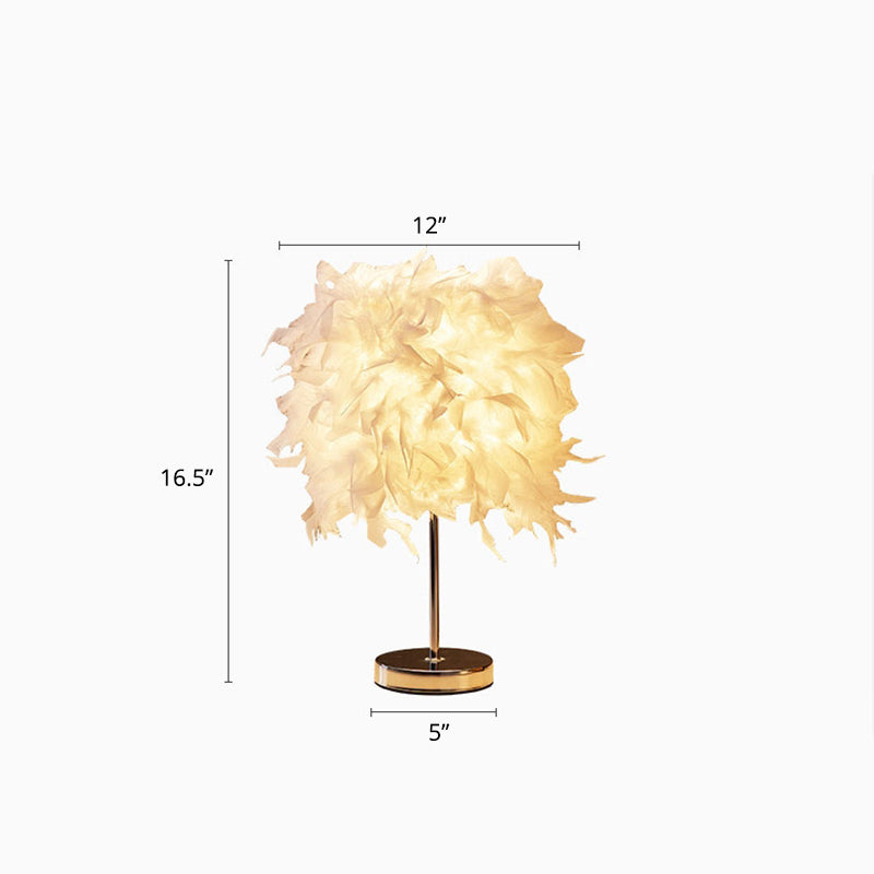 Skorter | White Cylindrical Table Lamp Simplicity Single Bulb Spring Table Lamp