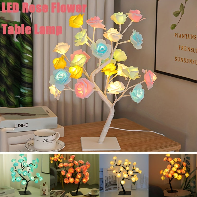 Skorter | RozenLight - LED Flower Table Lamp with USB, Mood Light