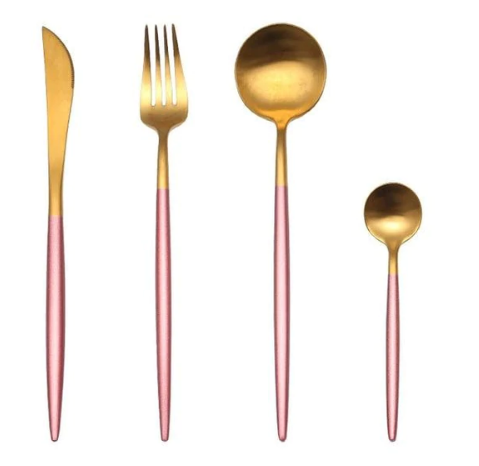 Skorter | 24-Piece Stainless Steel Gold-Silver Luxury Cutlery - RoyalGlow