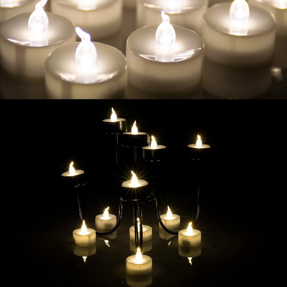 Skorter | 24-piece: Warm white tea lights timer flameless smokeless candles