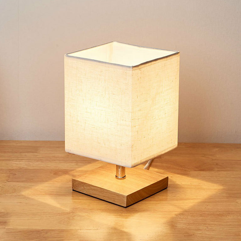 Skorter | LinenWood Minimalist Table Lamp – Natural Wooden Base & Linen Shade for Warm, Modern Lighting