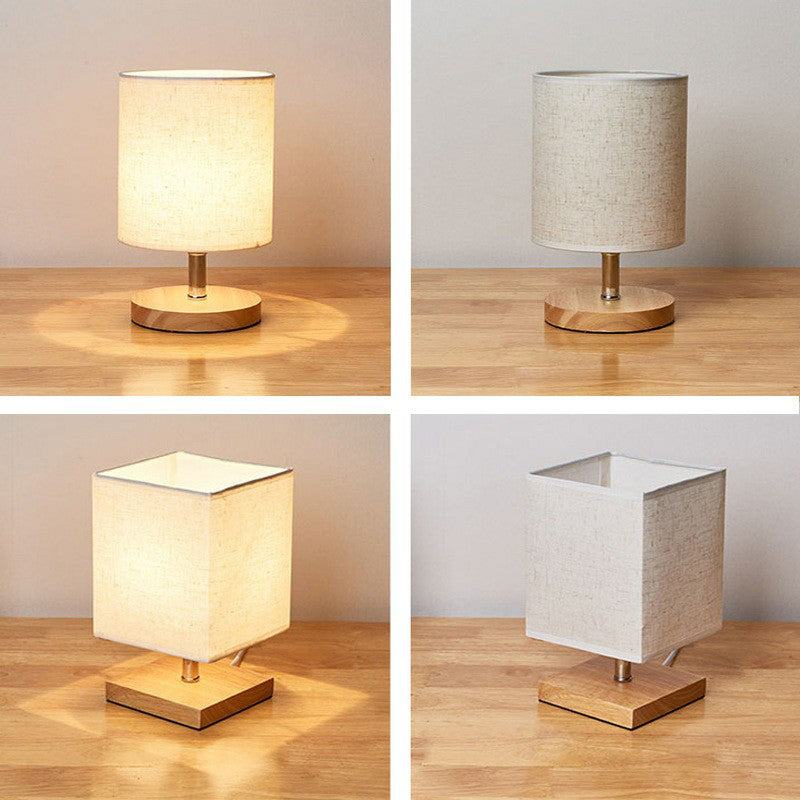 Skorter | LinenWood Minimalist Table Lamp – Natural Wooden Base & Linen Shade for Warm, Modern Lighting