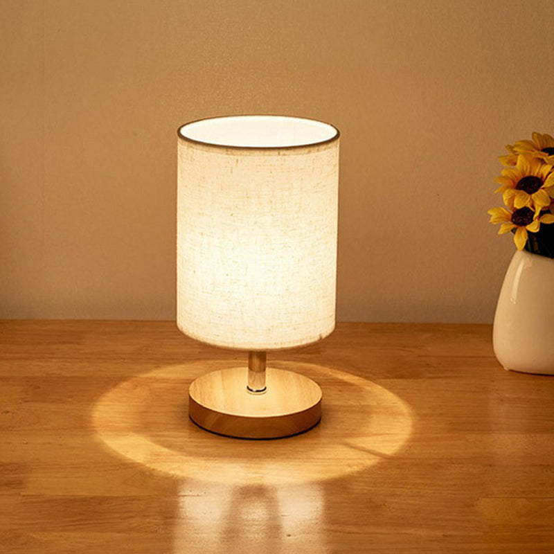 Skorter | LinenWood Minimalist Table Lamp – Natural Wooden Base & Linen Shade for Warm, Modern Lighting