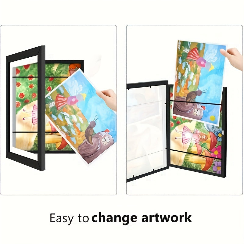 Skorter | 2 pcs/set Art Photo Frames, A4 Wood Wall Mounted Frames, Modern Transparent Photo Frames, Magnetic for Paintings, Certificates and Decoration