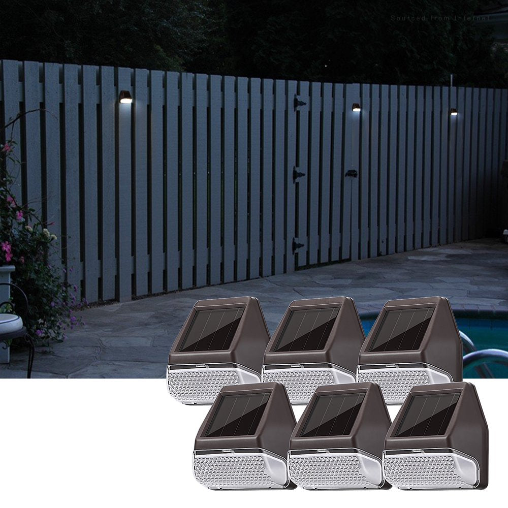 Skorter | 6 Pack Dusk-To-Dawn LED Solar Garden Lighting for Path, 4000K Cool White, Black