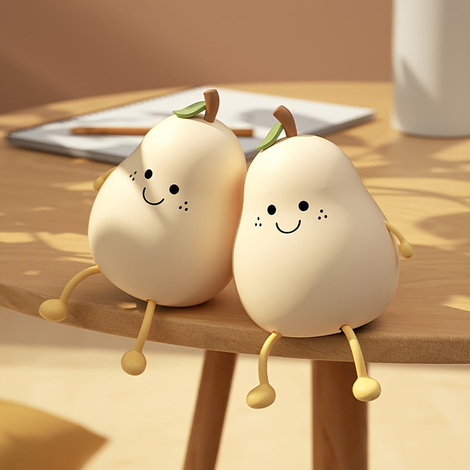 Skorter | PearGlow - USB Rechargeable Pear-Shaped LED Desk Lamp with Dimmable Features