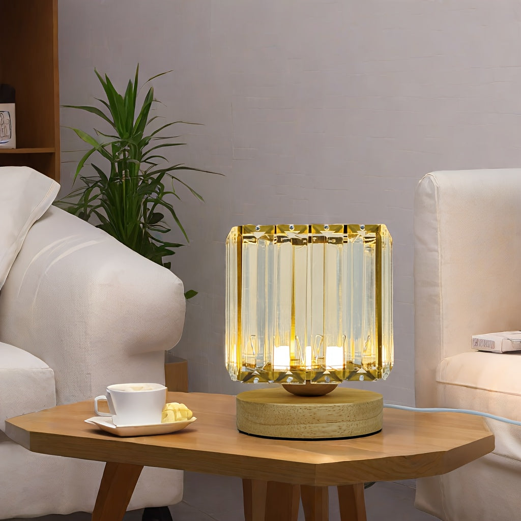 Skorter | LumiCrystal - Glass Crystals Table Lamp, LED Light Source, USB-Powered, Ideal
