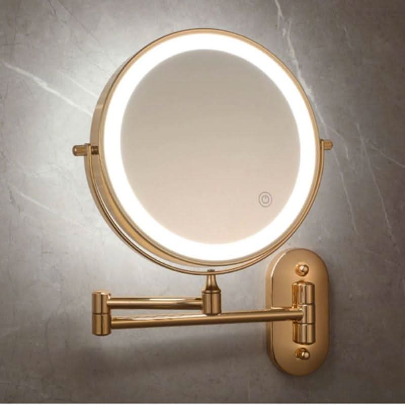 Skorter | Gold Rechargeable LED Makeup Magnifying Mirror
