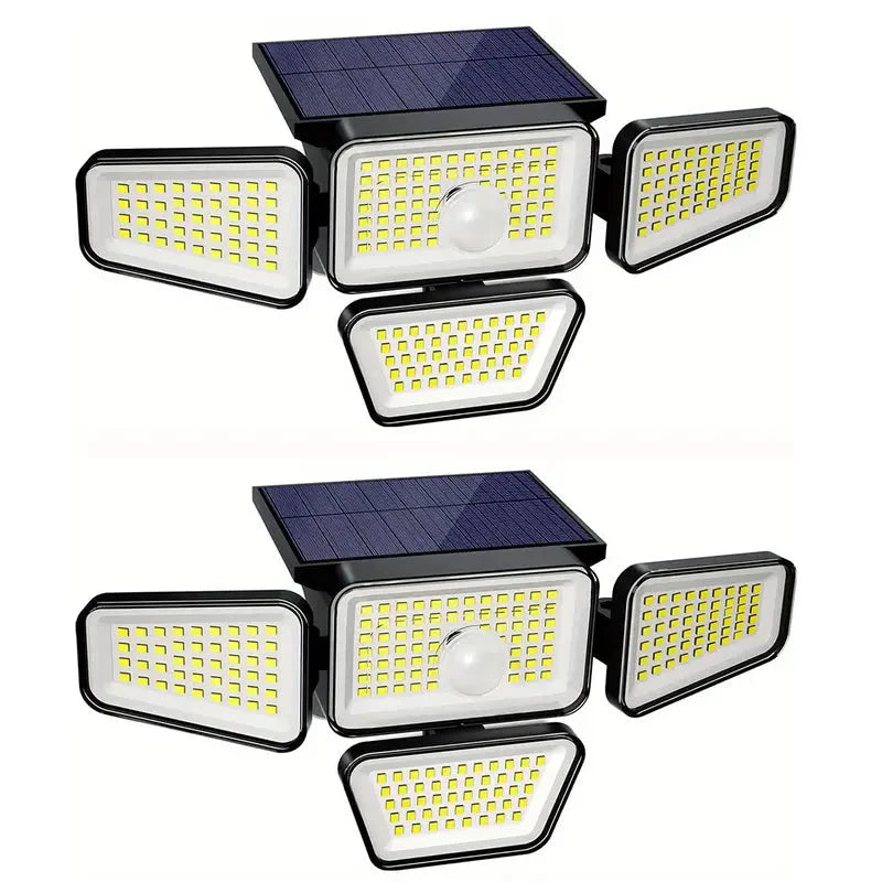 Skorter | 270 LED Wall Light with Motion Sensor - 4-Head Lamp, 3 Light Modes, Wide Angle Safety Wireless Flood Light