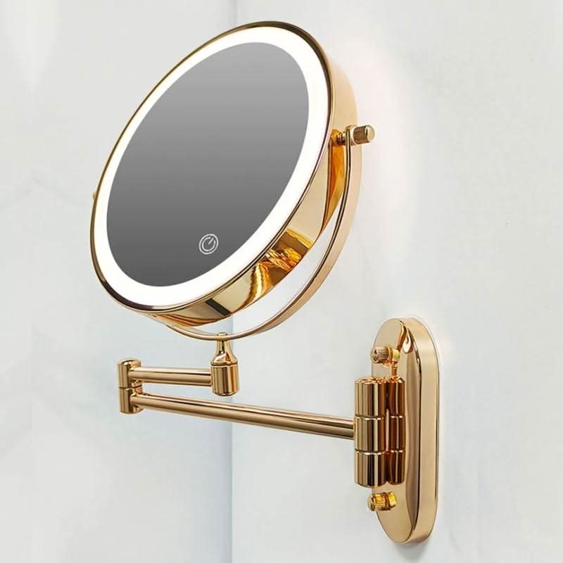 Skorter | Gold Rechargeable LED Makeup Magnifying Mirror