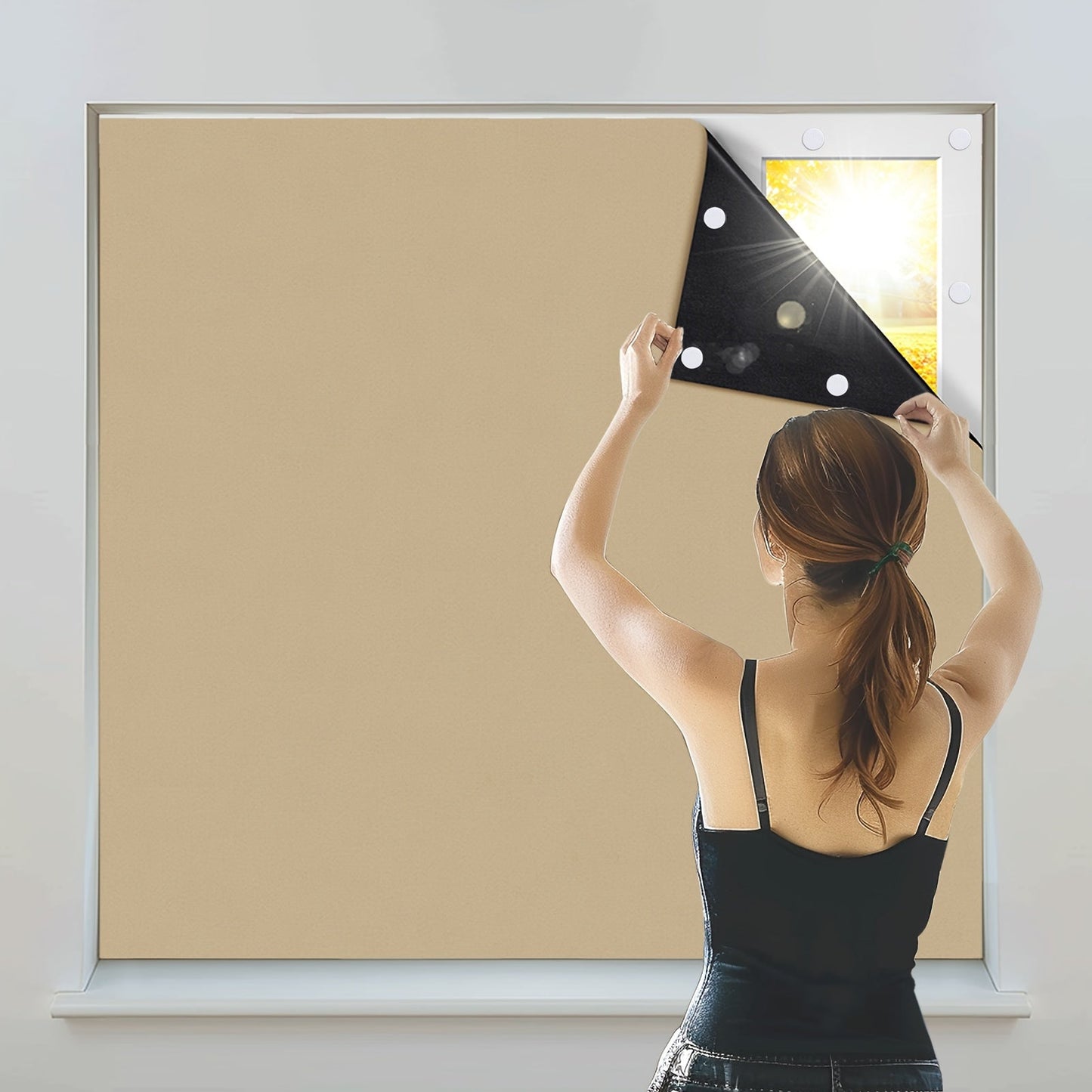 Skorter | 1 Piece Darkening Curtains - Portable Darkening Blinds, Window Decoration for Living Room and Bedroom