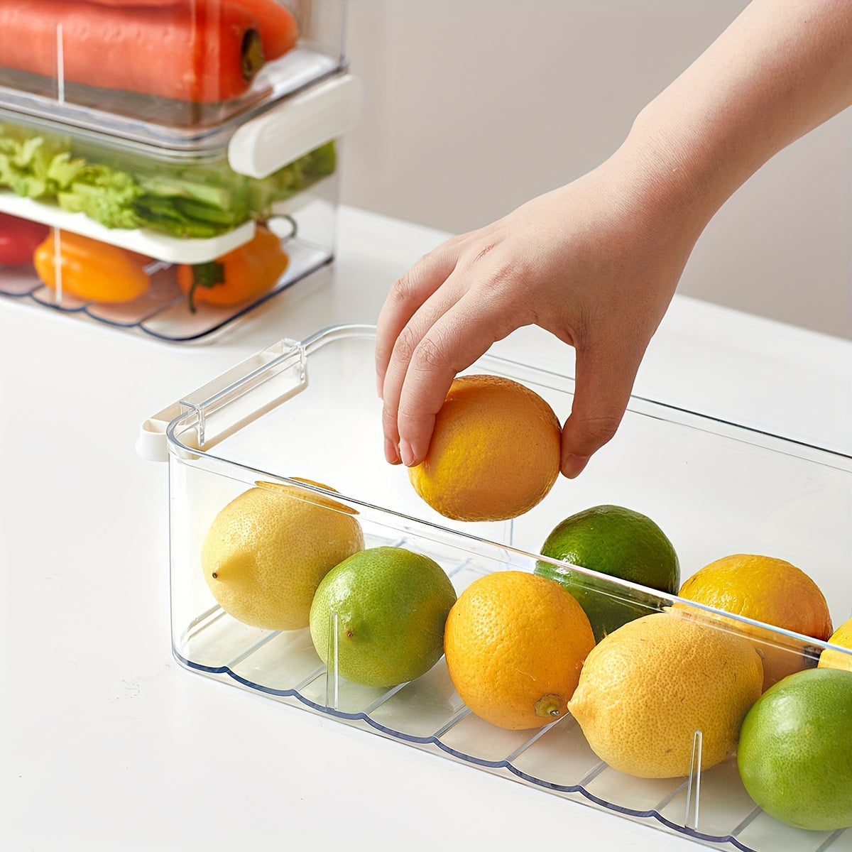 Skorter | 1 pc Refrigerator Storage Box – Food Safe PET Storage Container, Single/Double Layer